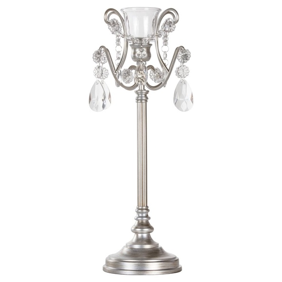 Set Candlestick Candelabras with Glass Crystals - Picture 2 of 4